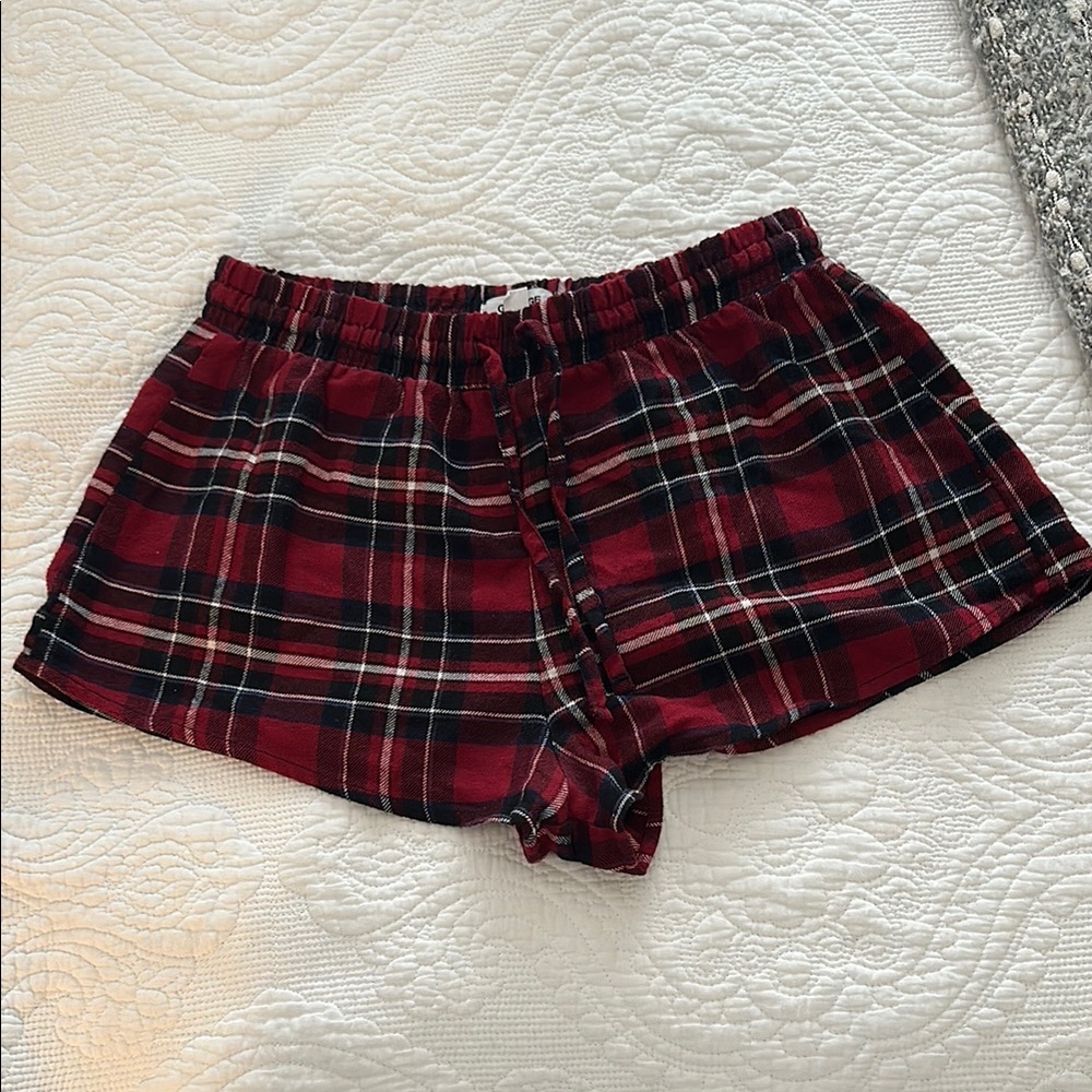 Garage Red Plaid Lounge Shorts